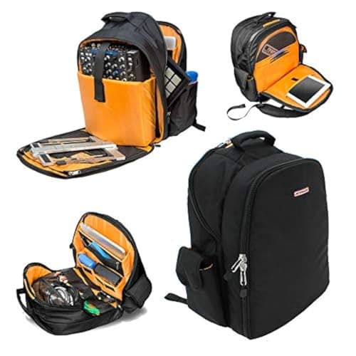 JetPack Prime DJ Backpack for DVS, Mobile, or Club Gigs, Bag Carry Mixers S9, 62, etc., Laptop, Stand, Tablet, Headphone, Vinyl Records, USB Mobile Devices, Needle Case, Cables, Microphone & More
