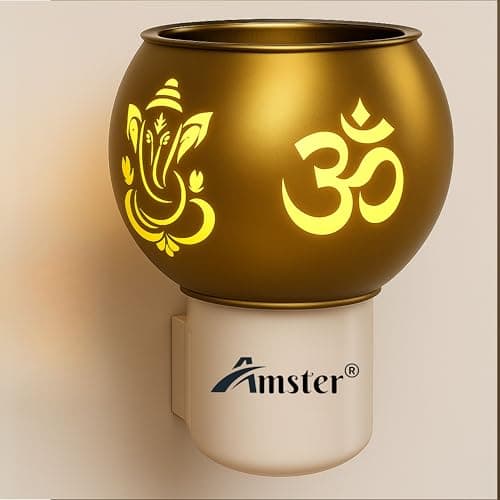 Amster Electric Essential Oil Diffuser for Camphor & Aromatherapy – Silent Aroma Diffuser for Meditation, Yoga, Home & Office Décor, Efficient Diffusion of Fragrance (Pack of 1) (GL Camphor Diffuser)