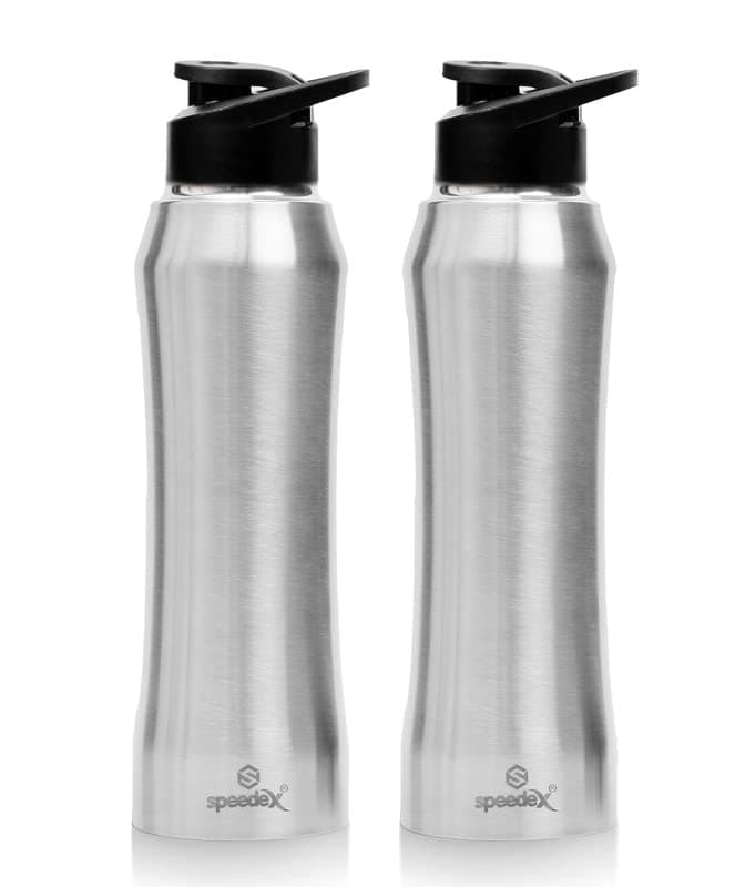 Speedex Stainless Steel Matt Water Bottle 1 Litre with Sipper Cap – Leak-Proof, Durable, Lightweight | Ideal for Kids, Adults, Office, School, Travel | Pack of 2, Set of 2, Combo of 2 (1000ml Each)