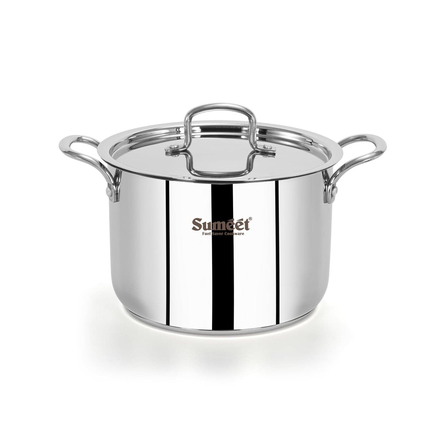 Sumeet ISI Certified Stainless Steel Casserole Handi/Stock Pot/Biryani Pot/Dutch Oven with Steel Lid - Even Heat, Cook-N-Serve, Gas and Induction Friendly, 20Cm, 4.2Ltr, Silver