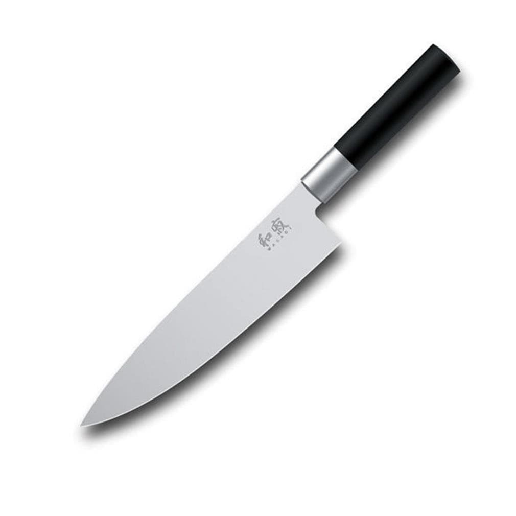 Kai Wasabi Chef's Knife 8”, Thin, Light Kitchen Knife, Ideal For All-Around Food Preparation, Hand-Sharpened Japanese Knife, Perfect For Fruit, Vegetables, And More,Black