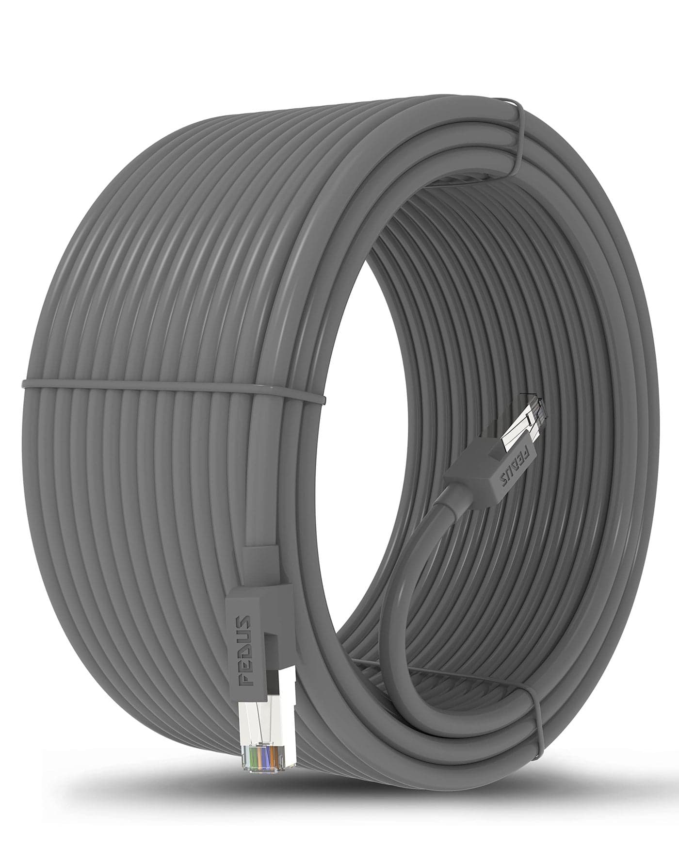 FEDUS 20 Meter Heavy Duty Outdoor Cat6 Cable Weatherproof/UV Resistant 10000mbps Ethernet Cable Suitable for Direct Burial Installations Ethernet Patch LAN Cable,Internet cable Network Cord D-Gray