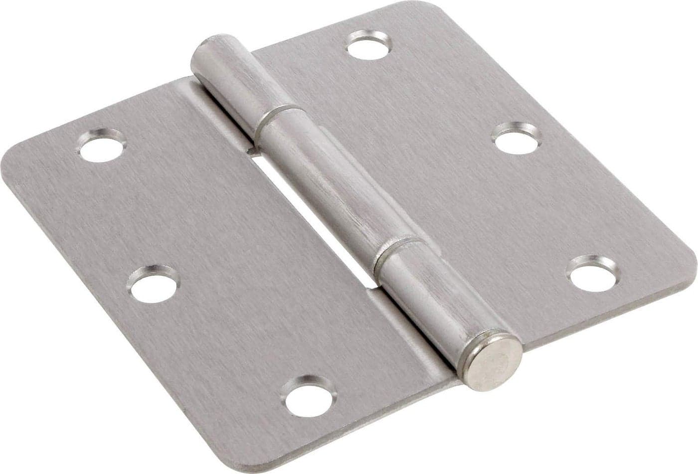 Hardware Essentials 854323 Smooth Corner Satin Nickel SqueakProof Door Hinges 312 5 Pack