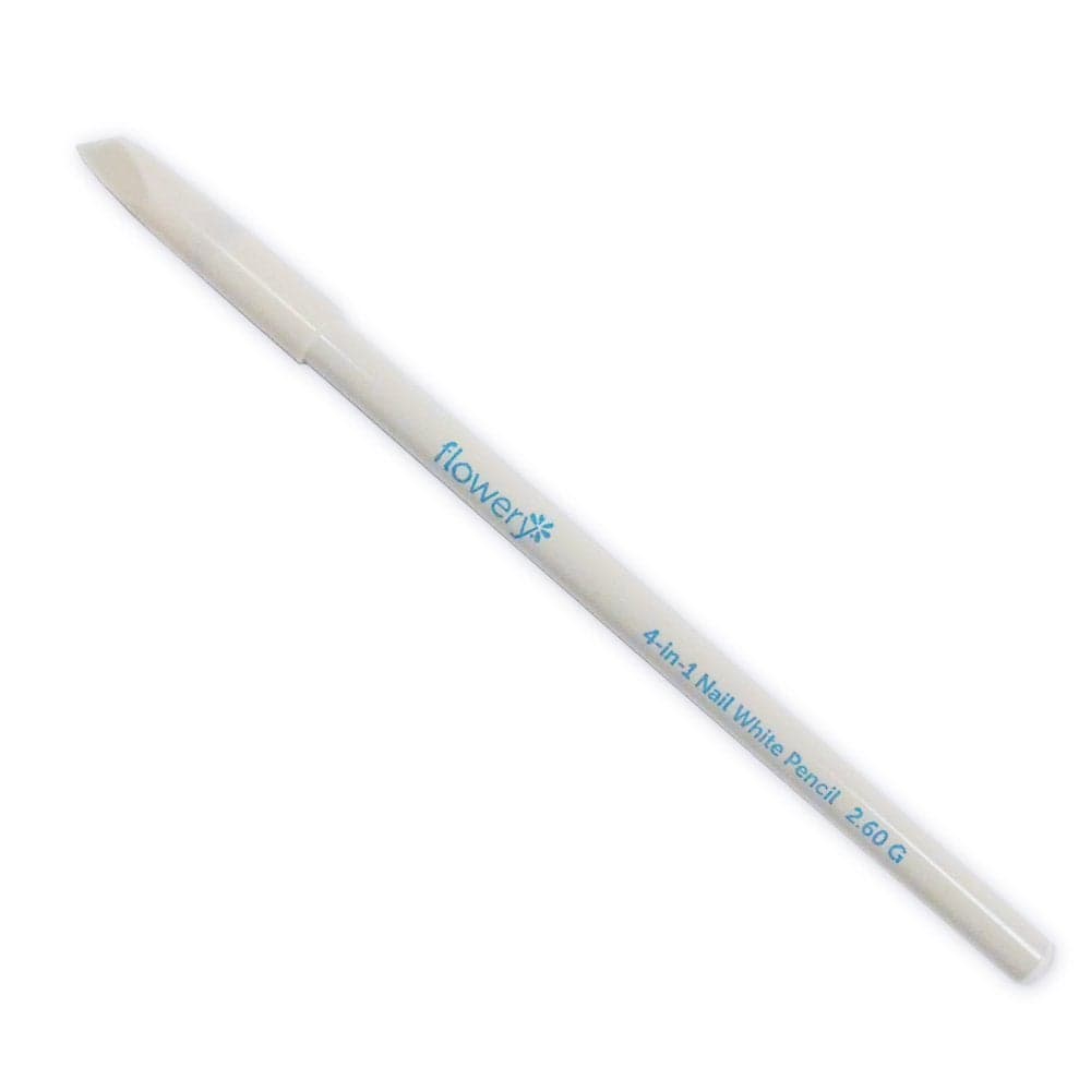 Flowery White Nail Pencil