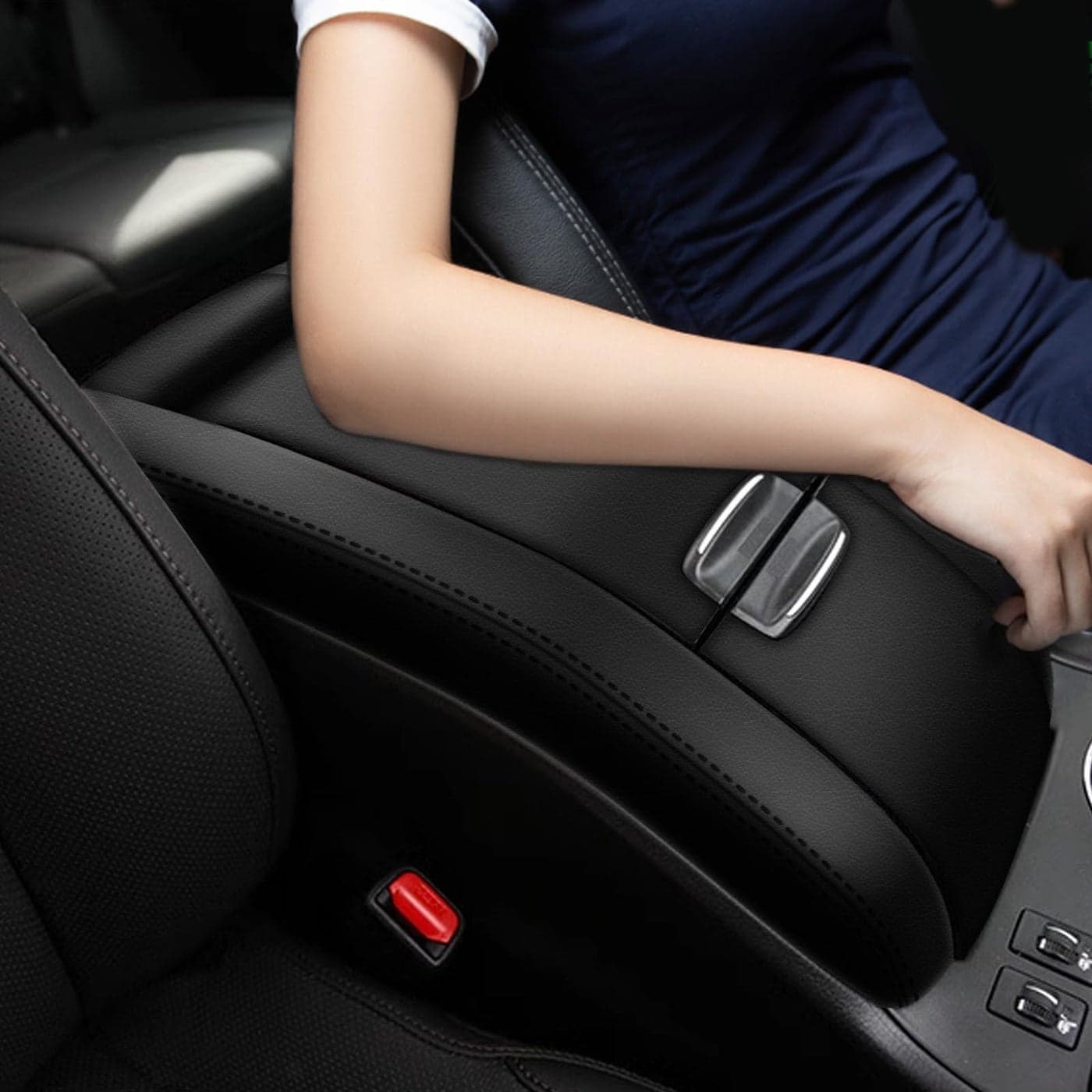faccaibbg Armrest for 2015 2016 2017 2018 2019 Toyota Highlander Black Arm Rest Cover for Car Highlander Center Console Cover 5 Pieces Need to use with The provided Tape