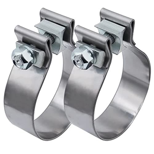 ROADFORMER 3.5 inch Exhaust Clamp 3 1/2' Narrow Band Muffler Clamp Stainless Steel for Exhaust Pipe and System Repair (2 Pack)
