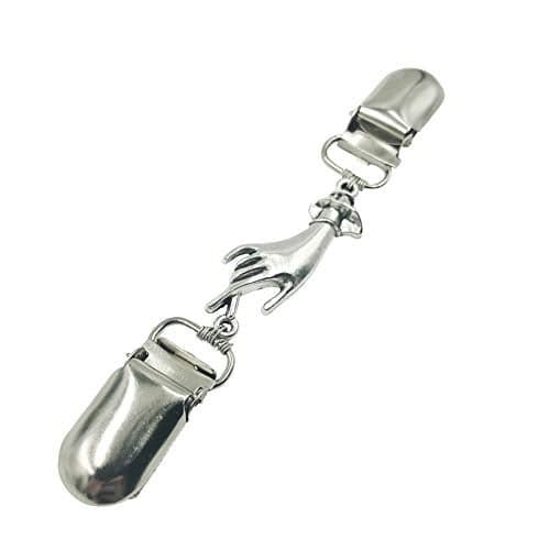 Mulitigy Cardigan Clip Hands Dress Clips for Women Clothing Sweater Clips with Chain
