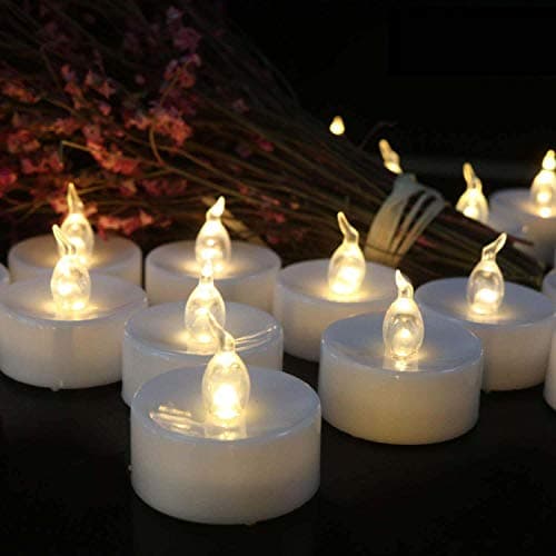 Tappovaly Battery Operated LED Tea Lights50 Pack Flameless Votive Candles Lamp Realistic and Bright Flickering Long Lasting 200Hours for Wedding Holiday Party Home Decoration Warm White
