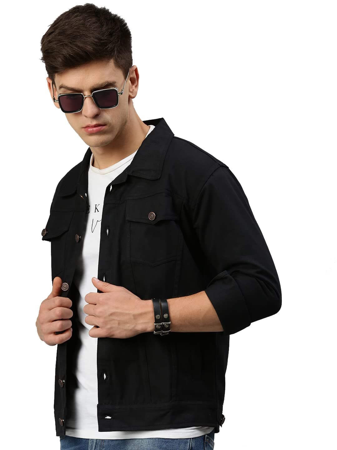 VOXATI Men's Denim Jacket kjt204xy-xl_Black_XL
