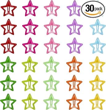 30 Pcs Star Clips Hair Clips for Girls NonSlip Star Hair Accessories Cute Hairpins Colorful Snap Hair Barrettes Kawaii Hair Clips for Women Girls
