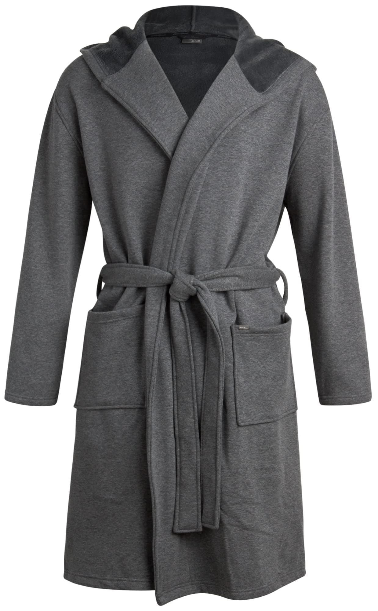 Eddie Bauer Mens Bathrobe Lightweight Fleece Luxury Robe Spa Bathrobe with Pockets for Men Size SmallMedium Charcoal