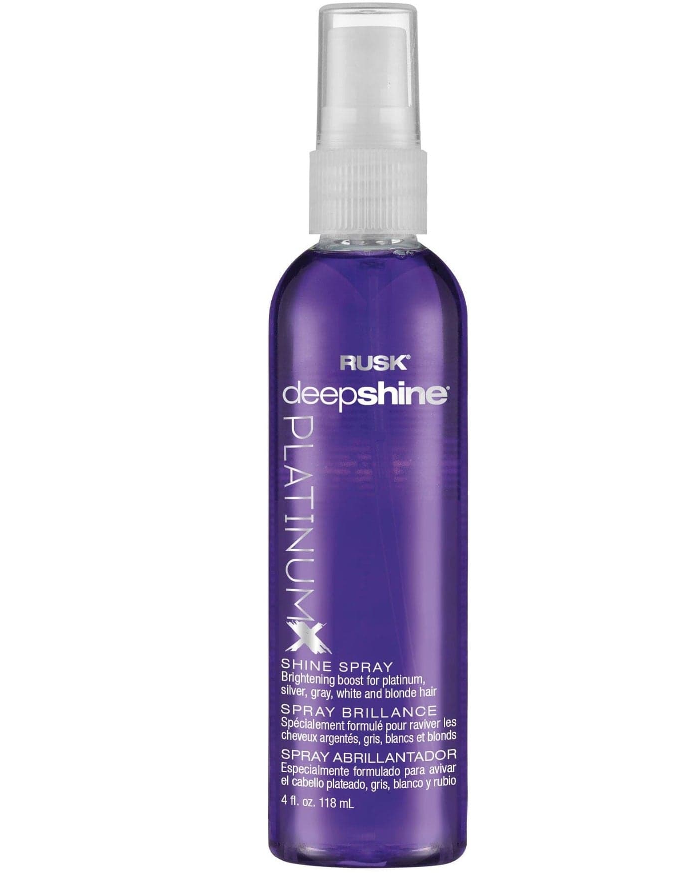 RUSK Deepshine PlatinumX Shine Spray Shine Spray Creates Shine and Pairs Well with Heat Styling for a Glossy Finish 4 oz