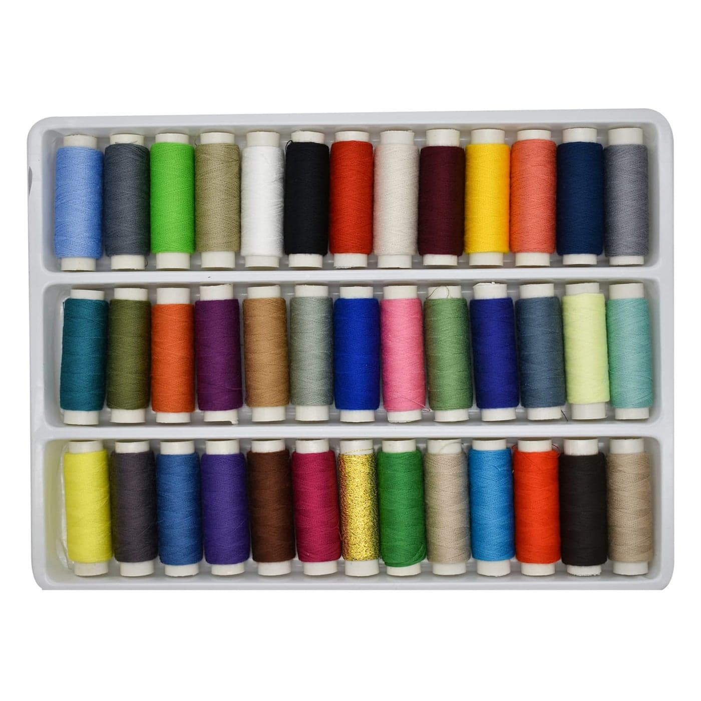 Maydahui Sewing Thread Assorted Spools 39 Color Kit for Sewing Machine Polyester 402 200 Yards Each 30 PCS Sewing Needles 1 PCS Soft Measuring Tape 2 PCS Needlethreaders Pack of 72