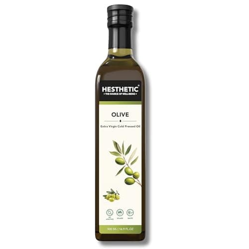 HESTHETIC Premium Extra Virgin Olive Oil 500ml | Cold-Pressed Mediterranean-Sourced EVOO | Unrefined, Low-Acidity | Glass Bottle | Cooking, Salad & Finishing Oil