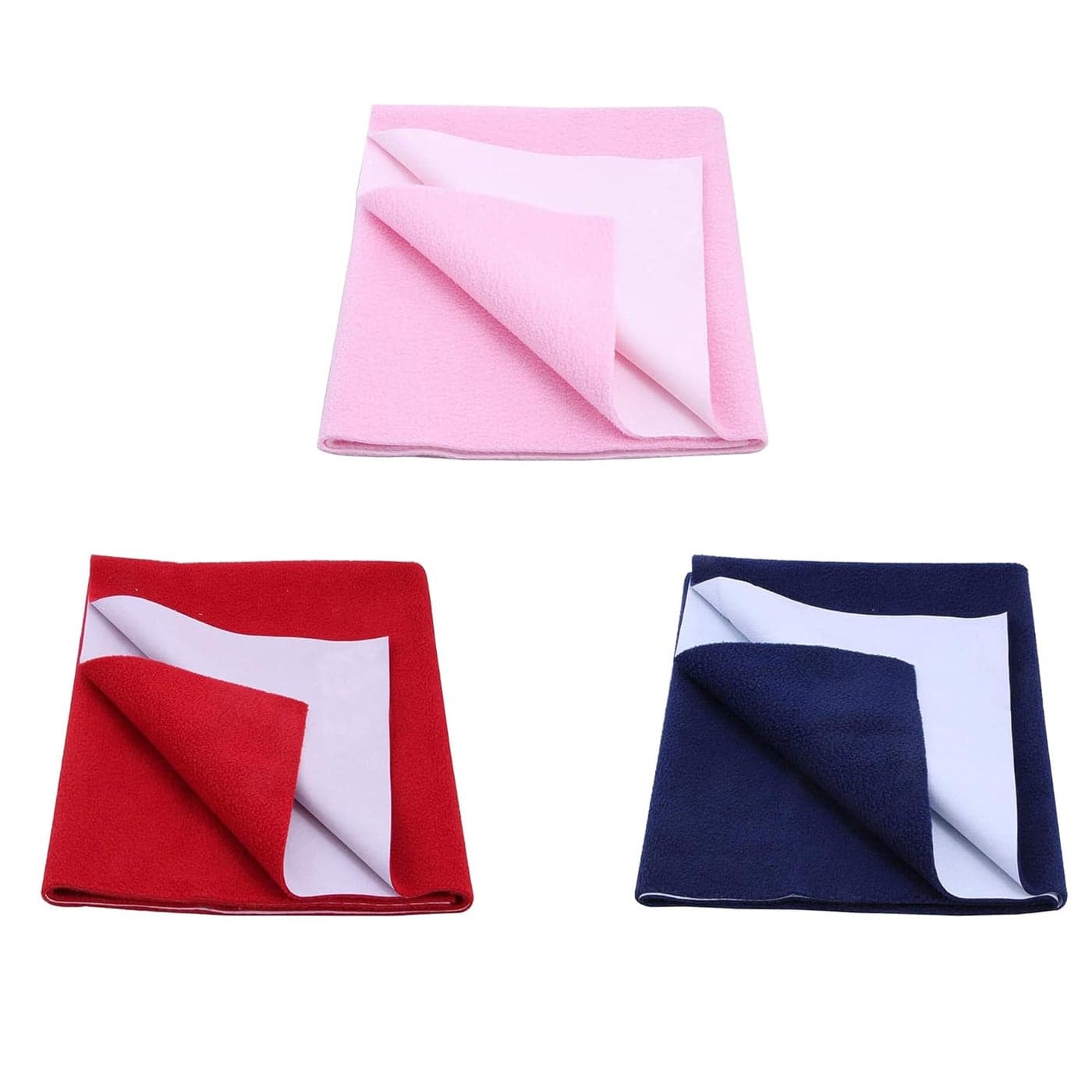 CHICERY Baby drysheet Absorbent Mattress Protectors for New Born Children Baby Bed Protector Waterproof Baby Sheet redBluePinkLarge 140cm x 100cm Pack of 3