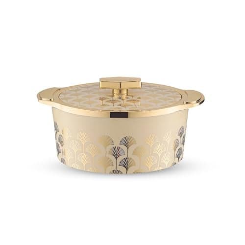 Trueware Floraa Fine Inner Steel Casserole,1500 Ml,Off-White|Pu Insulated | Bpa Free | Odor Proof | Food Grade | Easy To Store | Ideal For Chapatti | Roti | Curd Maker | Thermoware | Hot Pot,Polished