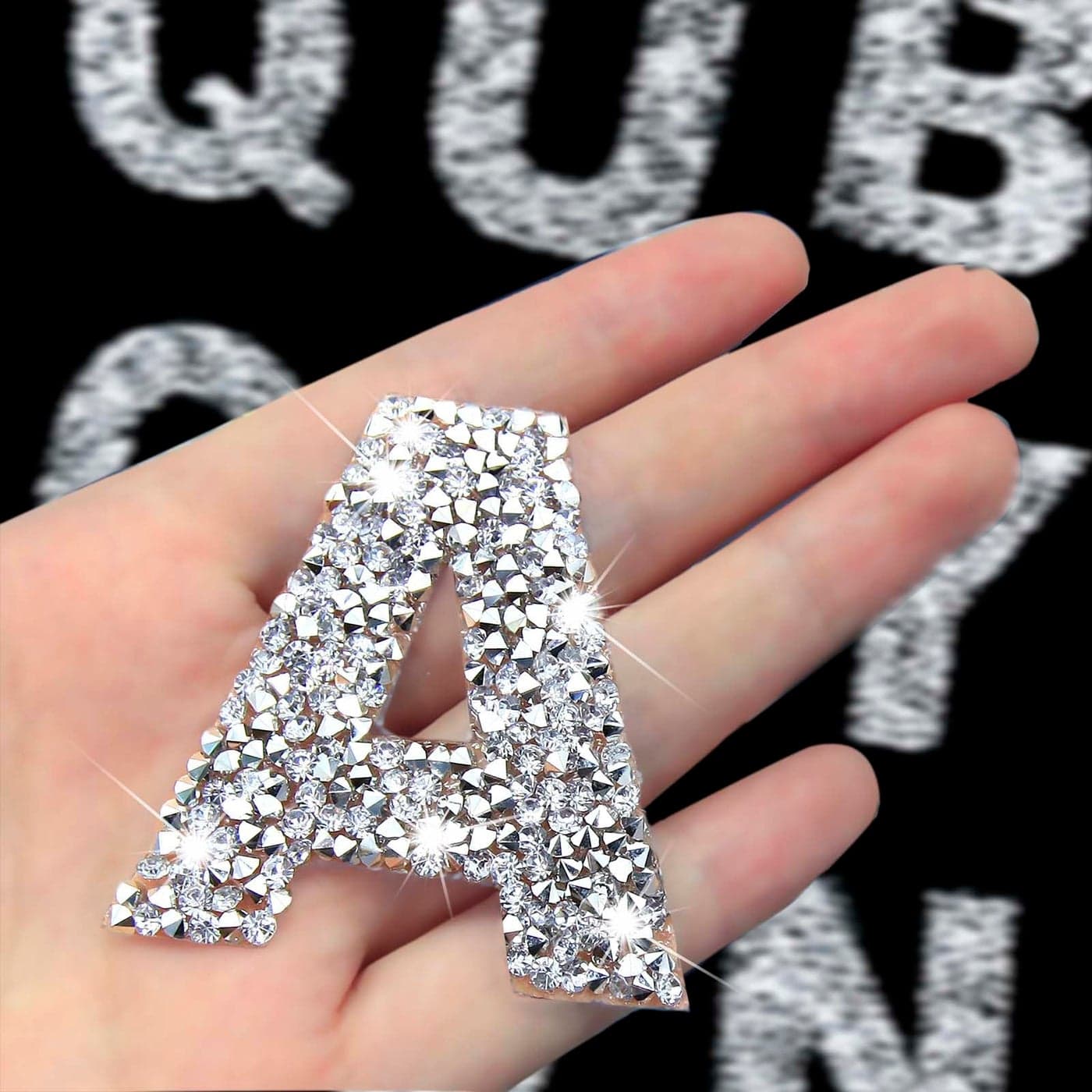 Gleihow 35 Pcs Rhinestone Iron on Letter Patches Bling Rhinestone Letters Glitter Rhinestone Alphabet Applique for Clothing Hats Jeans Shoes DIY CraftSilver