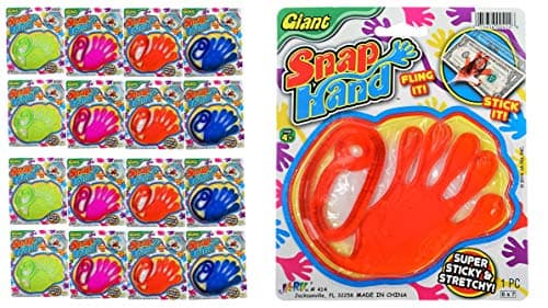 JARU Giant Sticky Hands for Kids 12 Pack Stretchy Sticky Fidget Toys Bulk Goodie Bag Stuffers Sticky Hands Party Favors Classroom Treasure Box Prizes 41412s