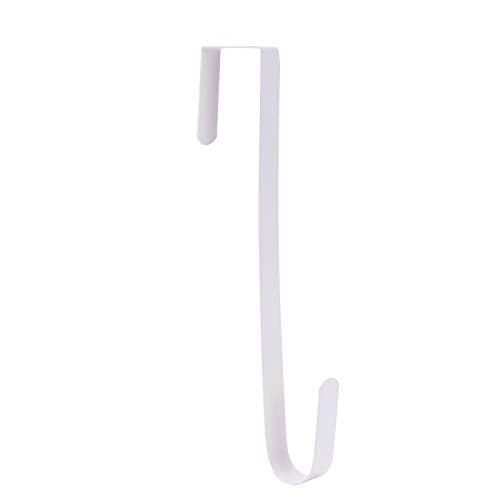 Sattiyrch 12" Wreath Hanger for Front Door,Steel Over The Door Hanger Hook,Wreath Door Hanger (White,1)