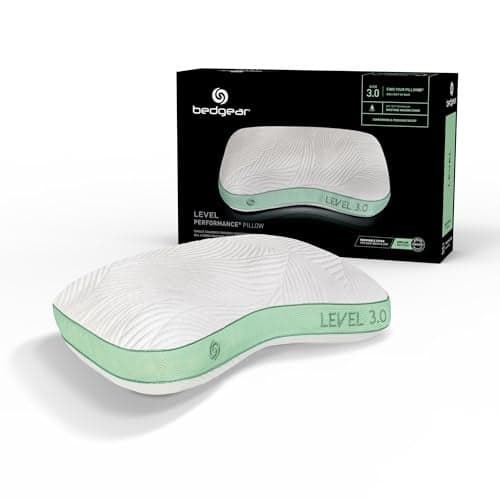 Bedgear Level Cuddle Performance Pillow - Firm Bed Pillow for Side Sleepers - Moisture Wicking Removable Cover - Size 3.0