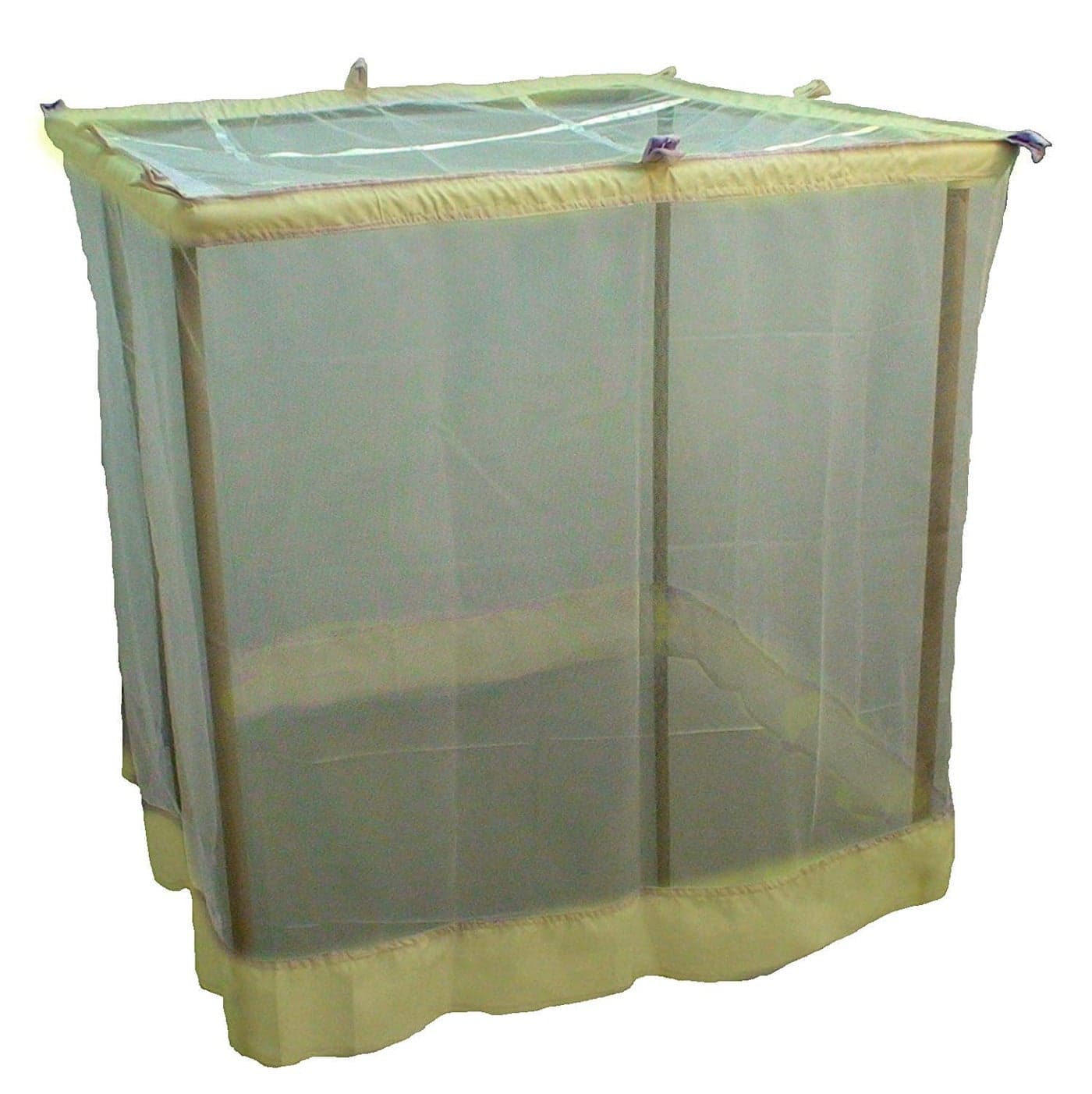 ANS Superfine King Size Mosquito Net for Bed (Ivory, 7x7 ft), Free Airflow, Long-Lasting, Heat-Free Comfort | Cotton Border for Durability | Ideal for Double Beds