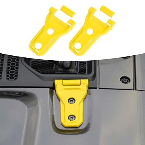 RTTCZ Hood Hinge Cover Exterior Decoration Kits Accessories for Jeep Wrangler JL JLU and Gladiator JT 20182023Yellow