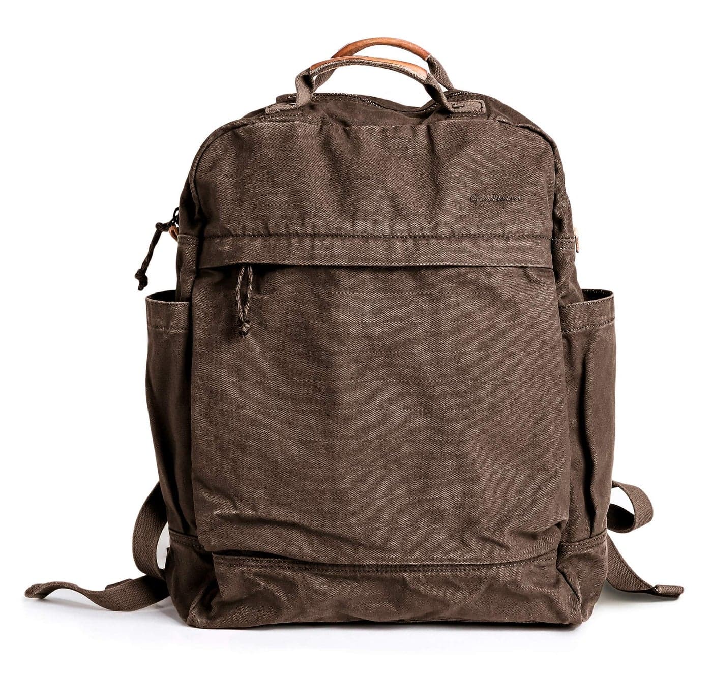 GOOTIUM Canvas Backpack for Women Vintage Style Zipper Bag Mens Casual Daypack Cloth Outdoor Travel Rucksack Umber