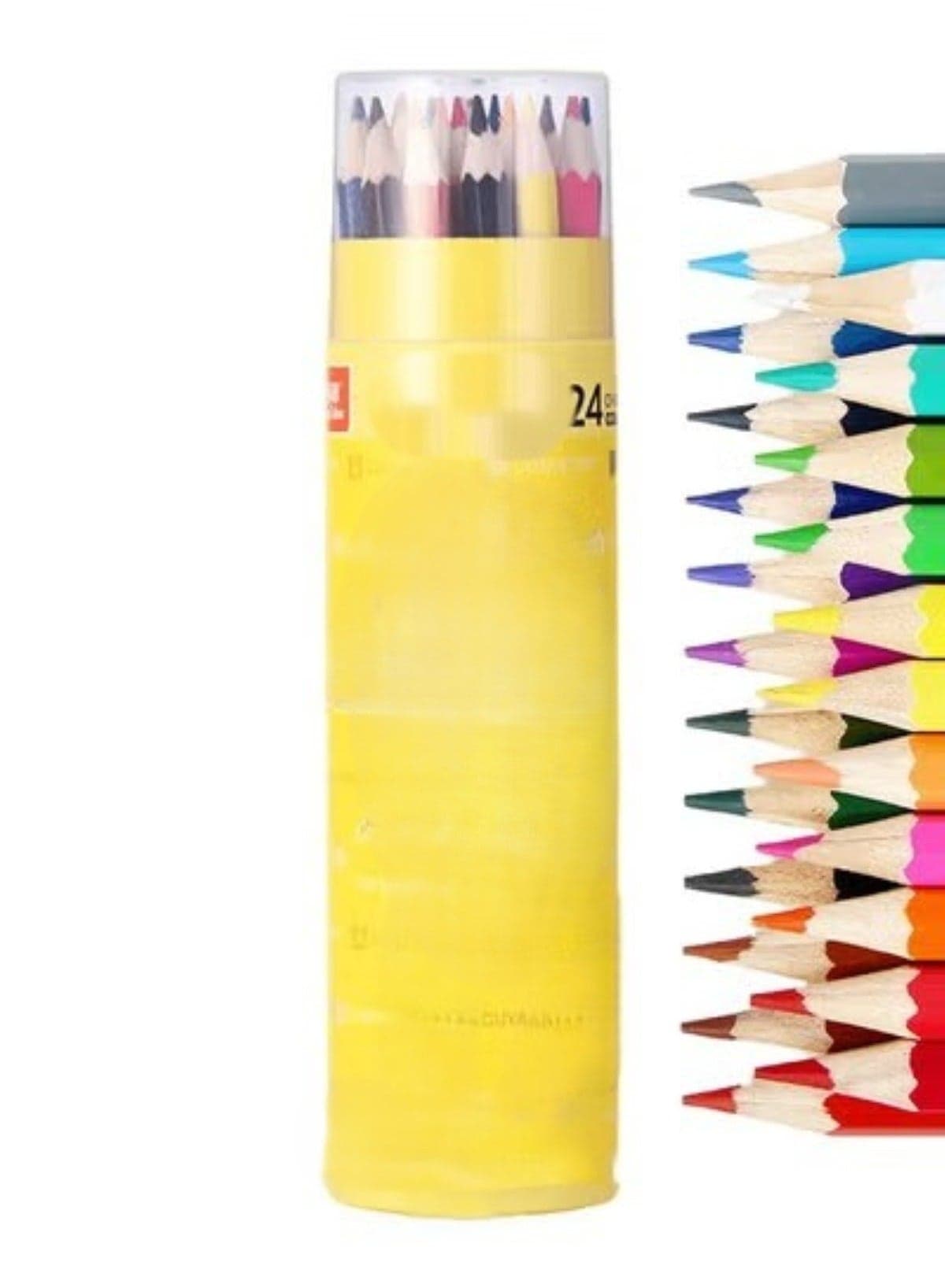 24-Color Pencil Set Colored Pencils in Tube Case for Drawing & Coloring