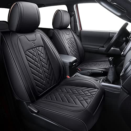 Tomatoman Car Seat Covers Compatible with Toyota Tacoma Truck 2005-2024 Access Crew Double Cab TRD Sport Offroad Limited SR5 V6 Cushions(Full Set/Black)