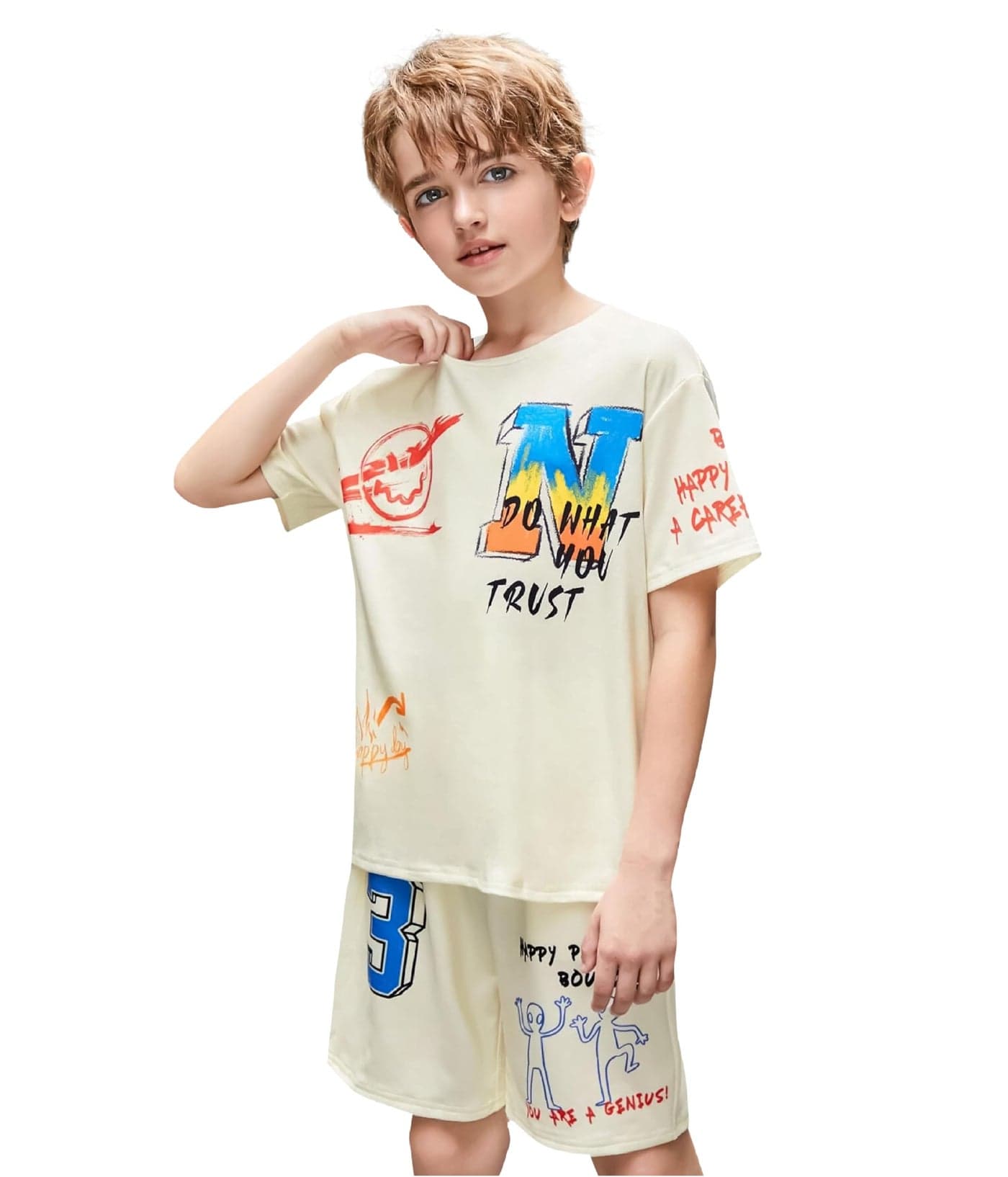 KYDA KIDS®100% Pure Cotton Premium Printed boy's Tshirt and Shorts Set