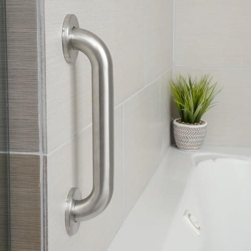 BonKaso 12-Inch 304 Stainless Steel Grab Bar for Bathroom | Chrome Finish Wall-Mounted Safety Handle, Anti-Rust Heavy Duty Support Bar, Towel Rail & Bathtub Rail for Home, Hotel & Elderly Assistance