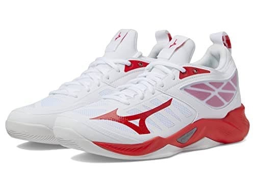 Mizuno Womens Wave Dimension Volleyball Shoe WhiteRed 11