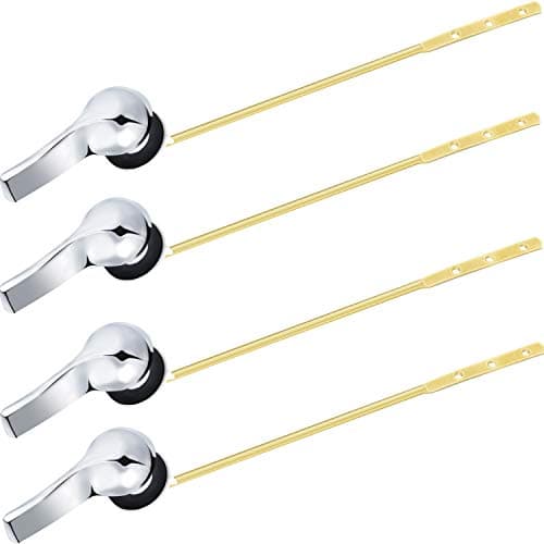 Honoson 4 Pieces Toilet Tank Handle Flush Lever Replacement Universal Flush Lever Finish Handle for Most Front Mount Toilet