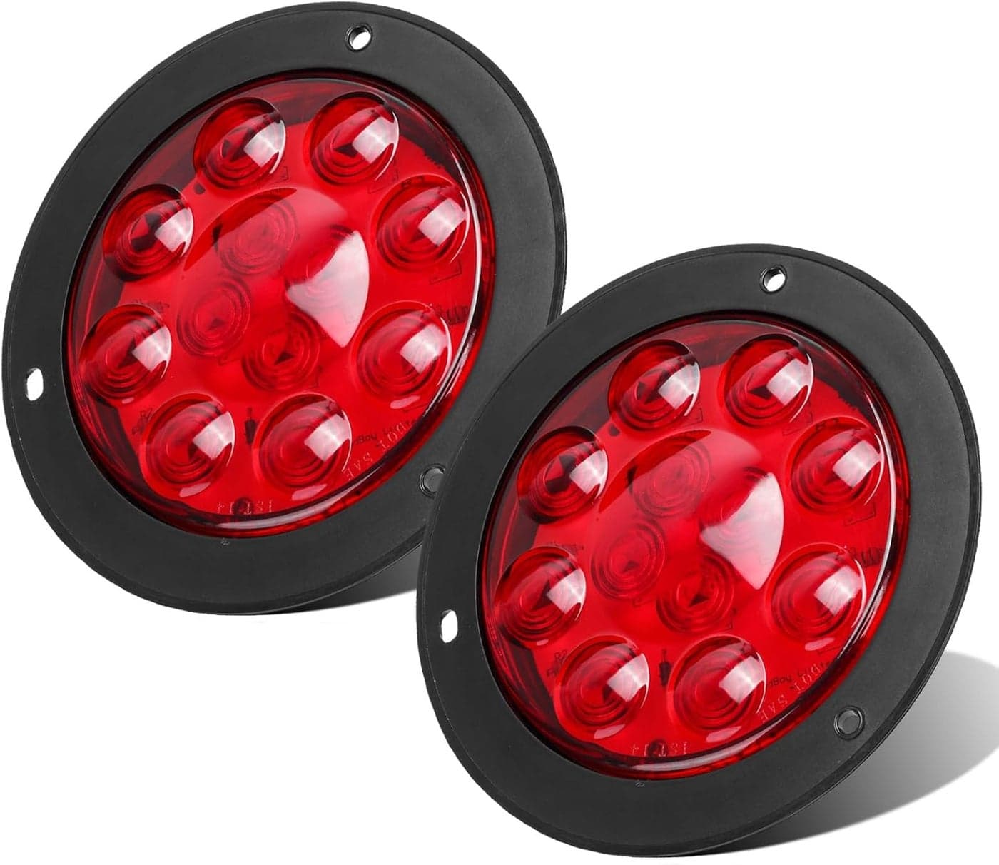 Partsam 2PCS 4" Red LED Stop Turn Tail Brake Light
