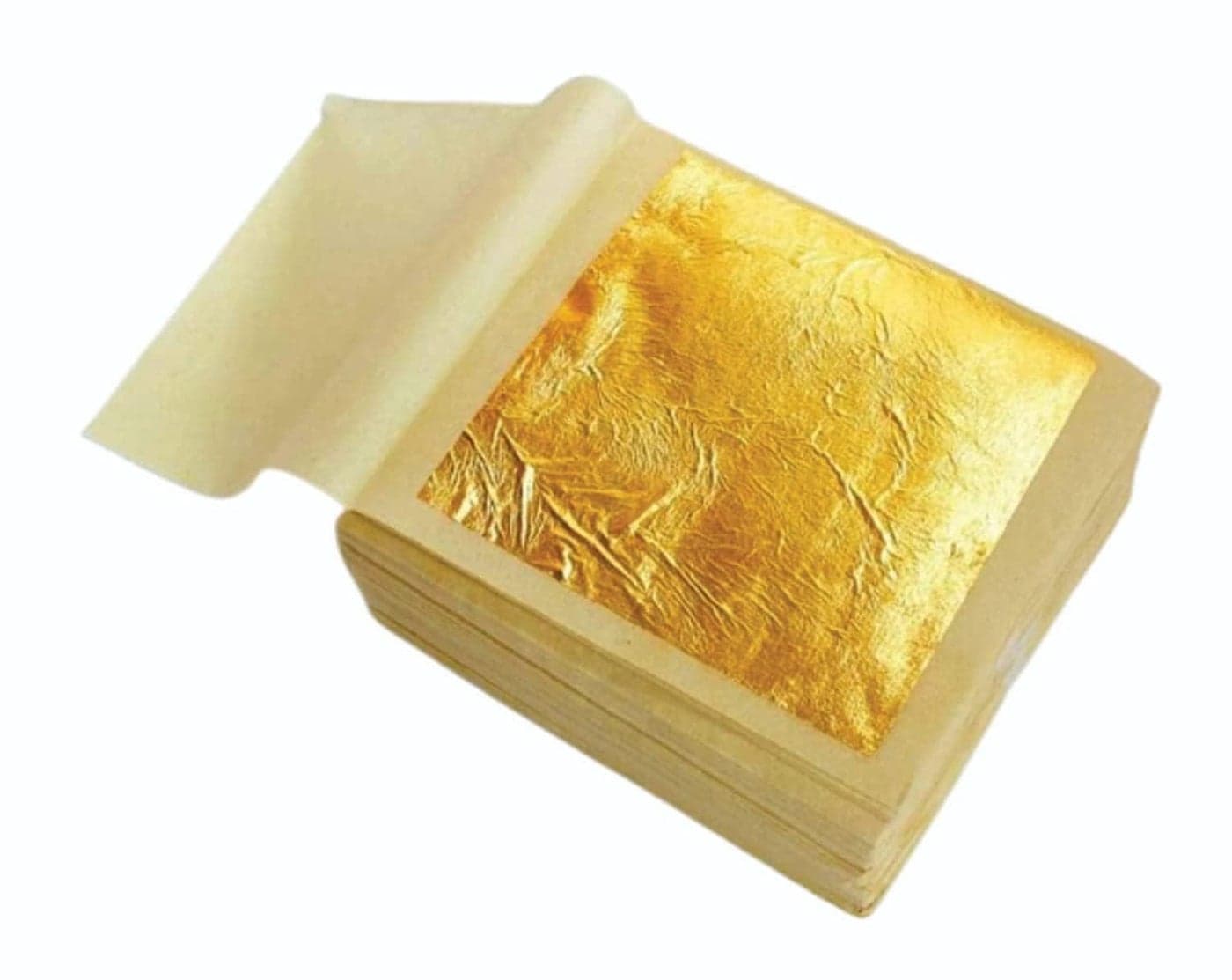 GSWC 24k Pure Edible Gold Vark Golden Leaf 50MMx50MM Gold Foils 100 Sheets for Cake Sweets ayurvedic Medicine face Treatment Anti Aging spa(100 Sheets)