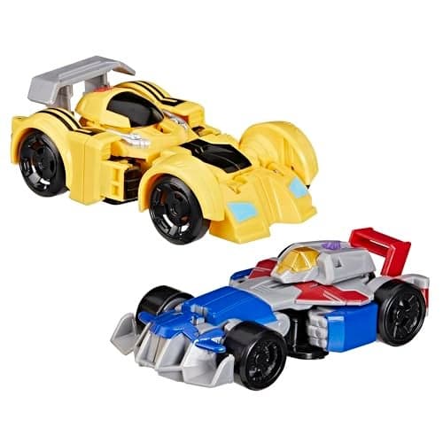 Transformers Bumblebee and Starscream Bot Racers, Easy to Change from Robot Toys to Car Toys, Action Figures for Boys and Girls 3+ (Amazon Exclusive)
