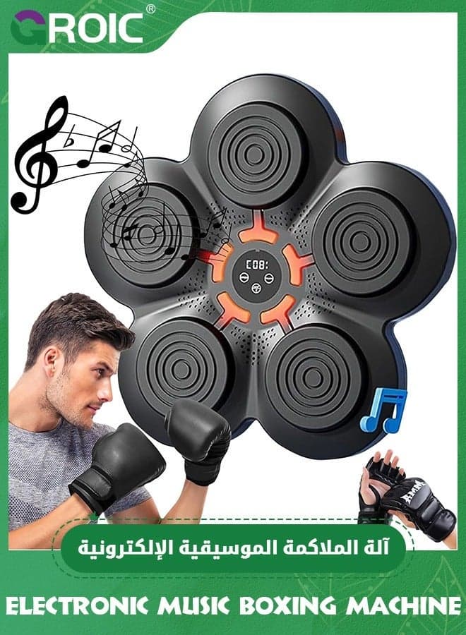 Electronic Music Boxing Machine with Gloves,Music Pads,Boxing Training Punching Equipment Wall Mounted,Electronic Target for Home,Indoor and Gym