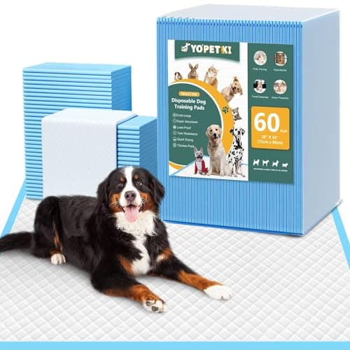 60 Count Extra Large Dog Pee Pads 28 x 34 Super Absorbent XLarge Puppy Pads Disposable Dogs Training Pads Quick Drying LeakProof Dog Potty Pads for Doggies Puppies