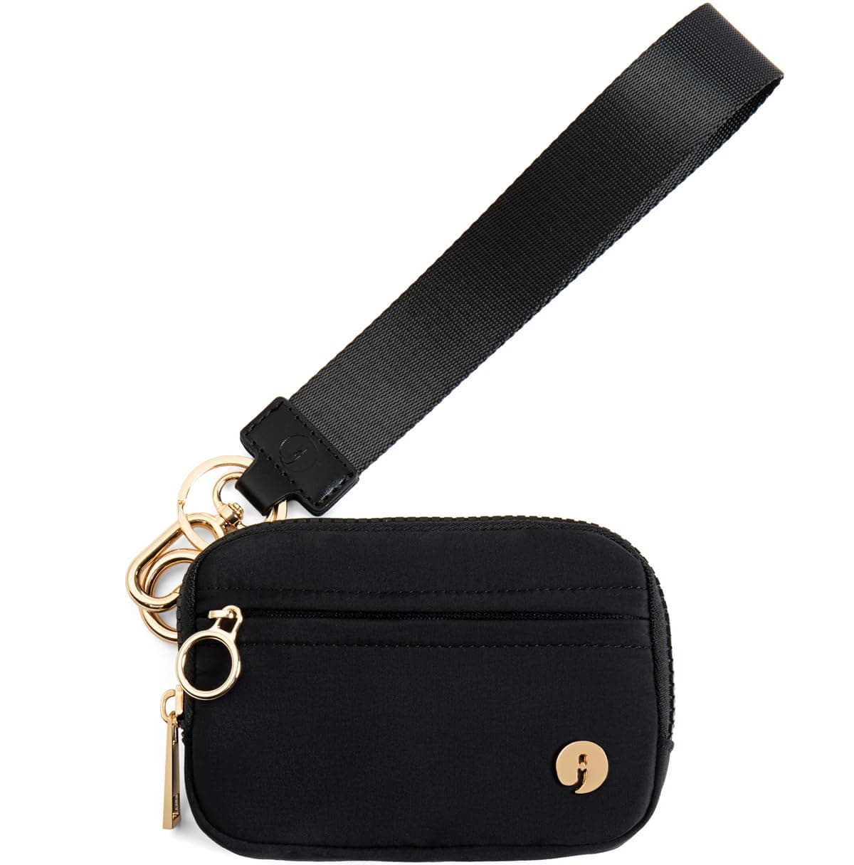 JEEBURYEE Wristlet Keychain Wallets for Women RFID Blocking Credit Card Holder Small Zipper Coin Purse Change Pouch with ID Window and Detachable Wrist Strap Black