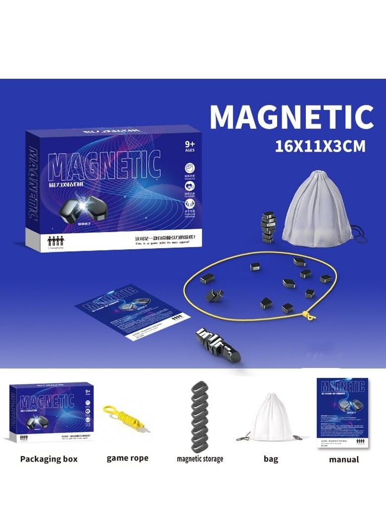 Magnetic Chess Game, Fun Table Top Magnet Game, Magnet Board Game, Strategy Game for Kids Adults, Family Party Games (B)