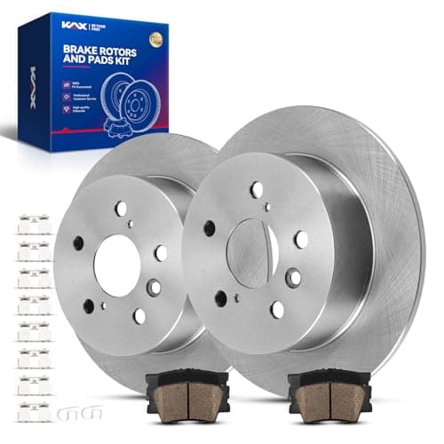 KAX Rear Brake Kit, Carbon Fiber Ceramic Brake Pads and Rotors, Replacement for Toyota Camry 2007-2011, Lexus ES350 2007-2012, Toyota Avalon 2008-2012, Automotive Replacement Brake Kit