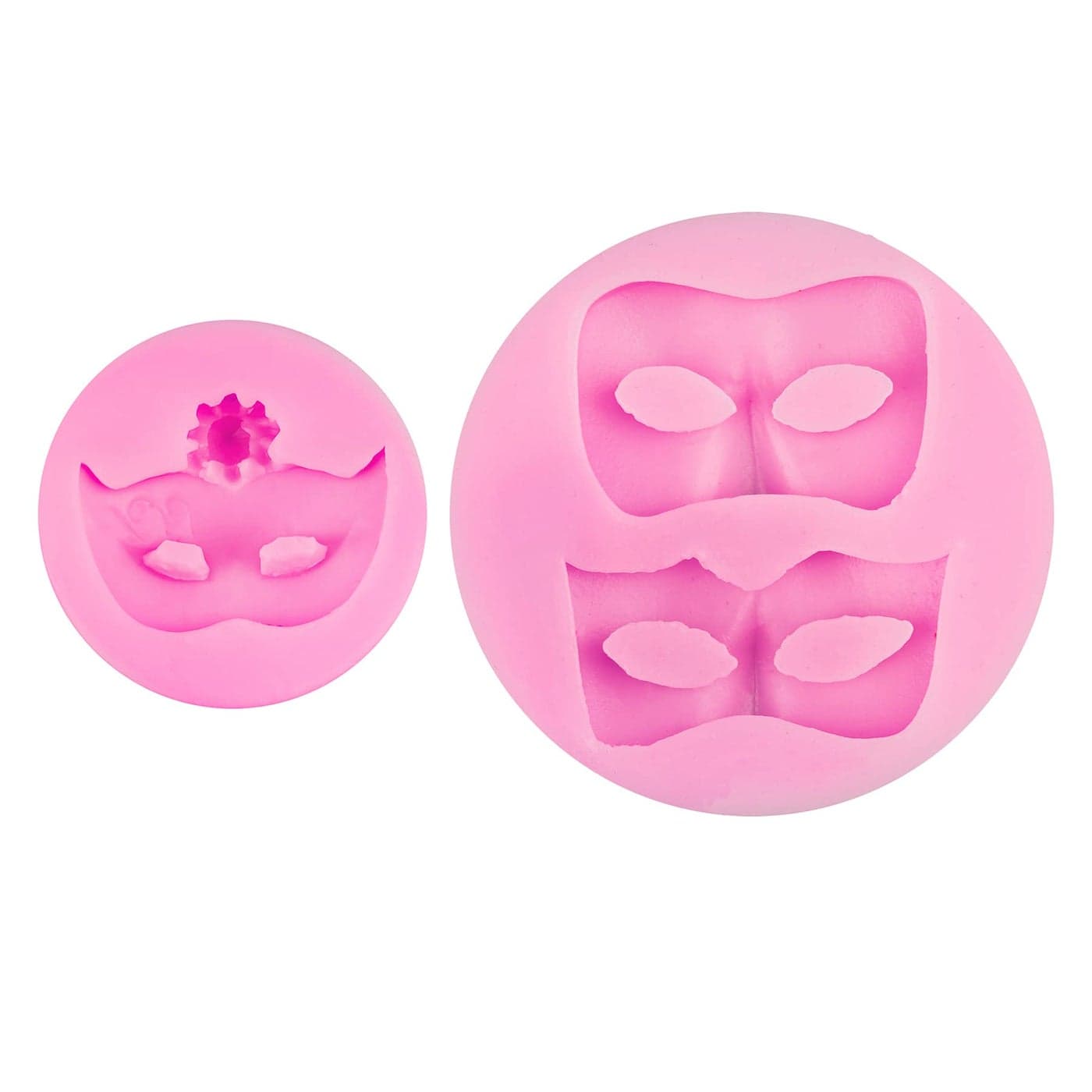 AUEAR Set of 2 Mini Masquerade Mask Silicone Candy Fondant Molds for Chocolate Cake Decorating Cupcake Topper Polymer Clay