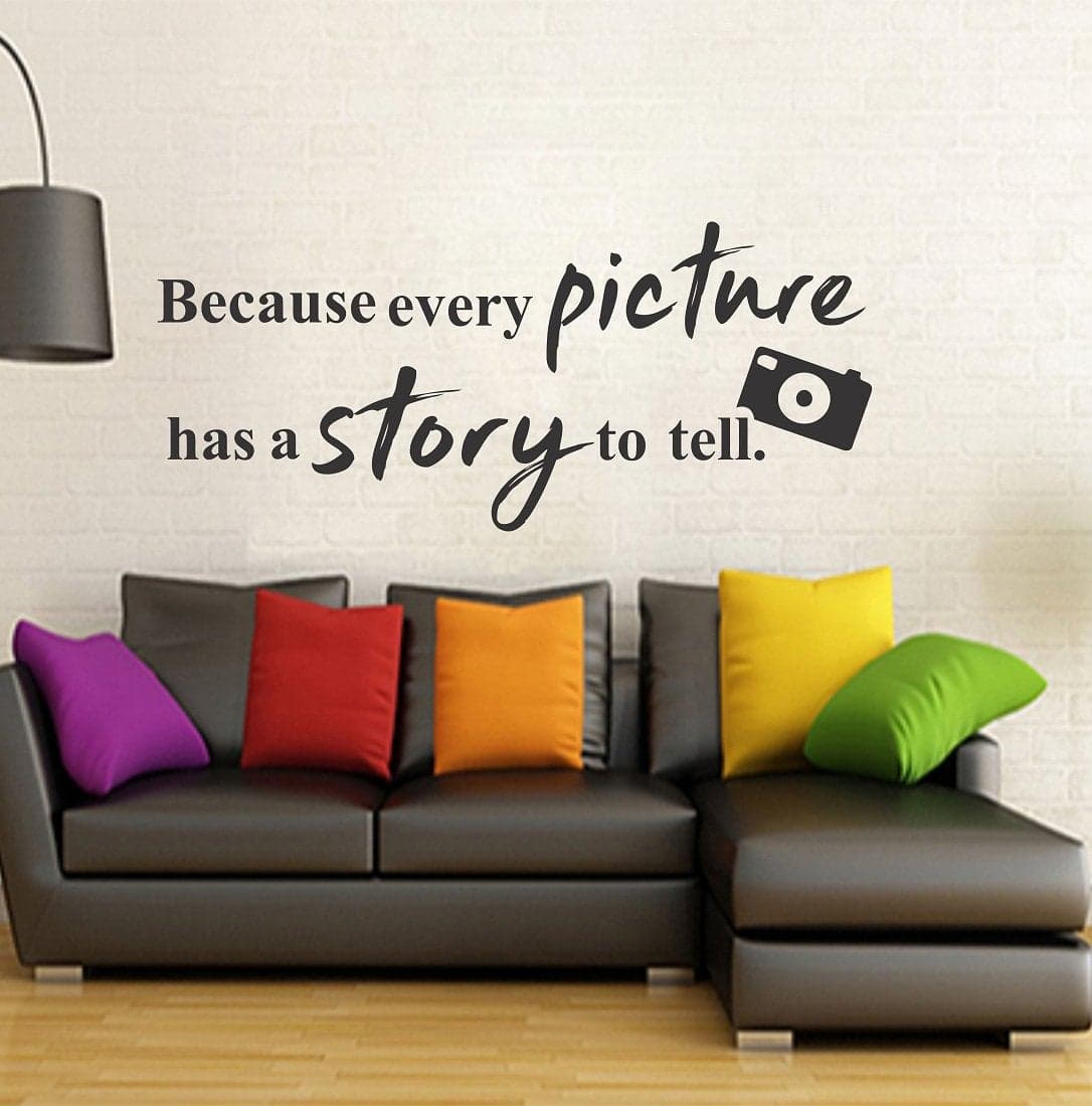 Wallstick Picture Quotes with Camera wallstickers (Vinyl 85 cm x 40 cm)