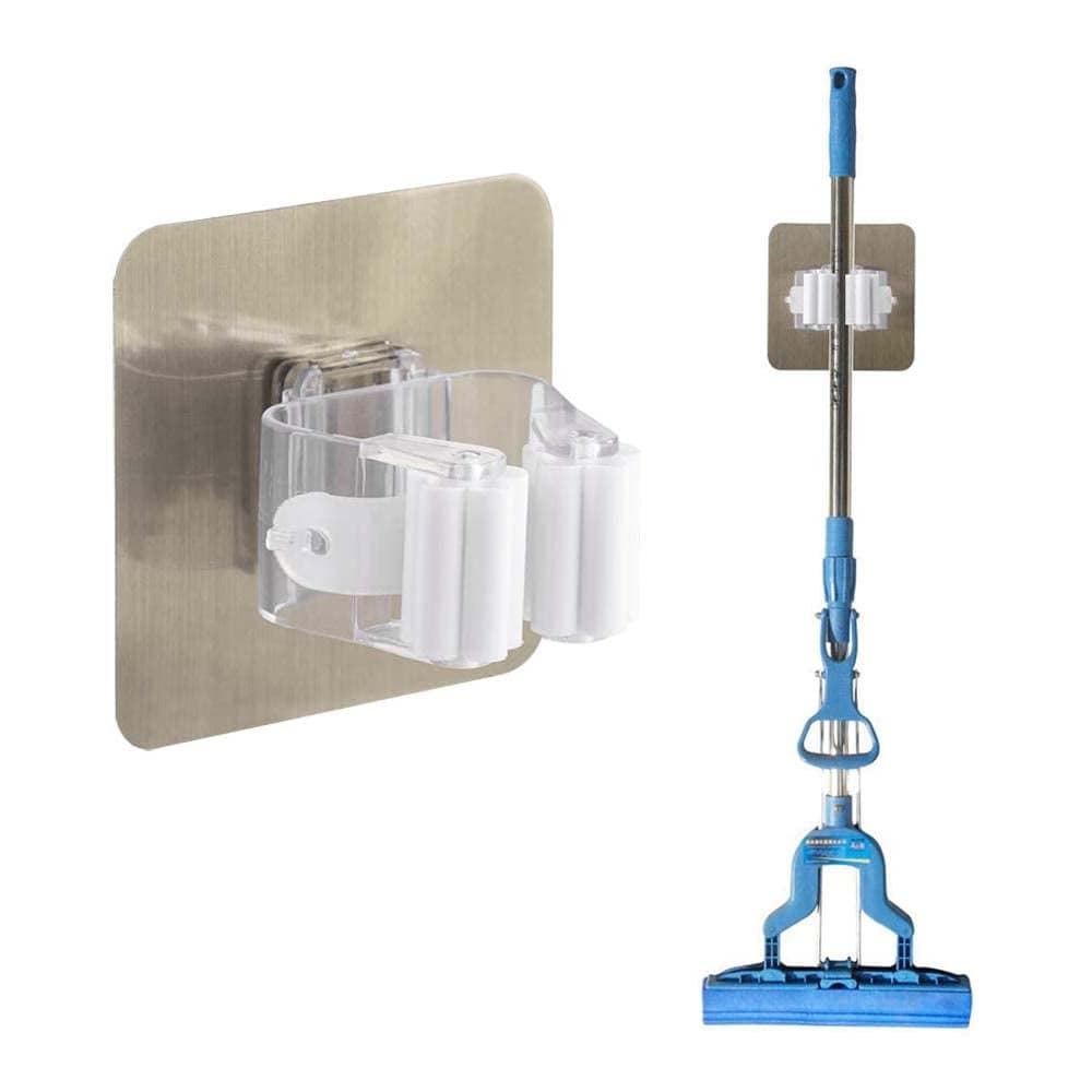 VOLO 3 Units Mop Broom Holder Wall Mounted Broom Clip Mop Grippers SelfAdhesive No Drilling Mop Broom Racks Super AntiSlip Utility Hooks for Home Bathroom Kitchen Garden Garage