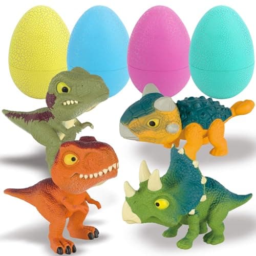 ZOHANINDL 512 Dinosaur Egg Toy 4Pack Exquisitely Carved Dinosaur Figures Easter Eggs Suitable for Boys and Girls