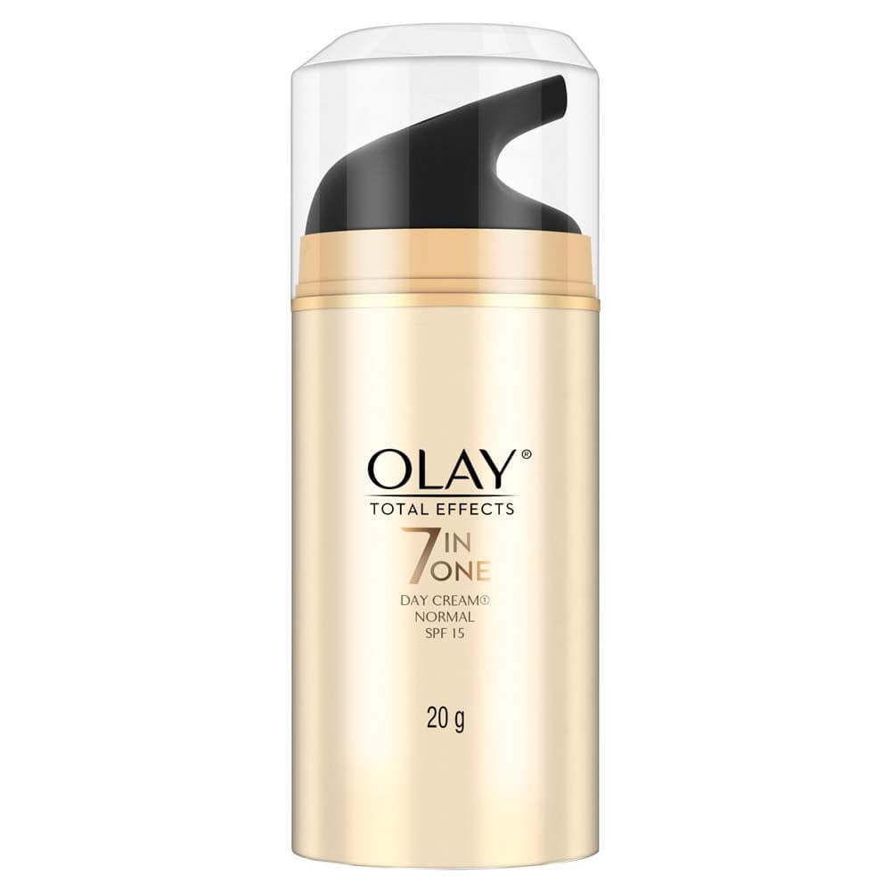 Olay Total Effects Day Cream with Vitamin B5 Niacinamide Green Tea SPF 15 Fights 7 signs of ageing for glowing hydrated and younger looking skin with UV protection Suitable for Normal Dry Oily Combination skin 20 gm