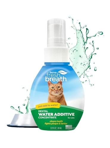 TropiClean Fresh Breath Drops for Cats Travel Size | Cat Mouthwash | Water Additive For Cats | Kitten Bad Breath Water Additive | Made in the USA | 2.2 oz.