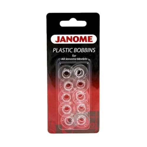 Janome 10Pack Plastic Bobbins for All Janome Models Top and Front Load