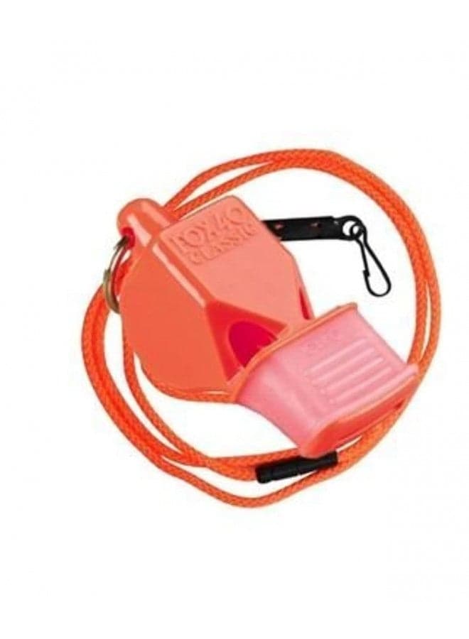 Fox 40 Tri-Foxco Orange Classic Pealess Whistle, 115 db (Single with Lanyard) (LEPUSHPDJ6463)