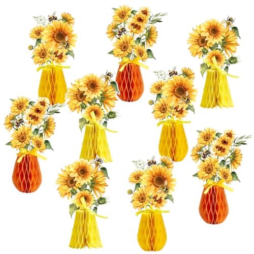 Sunflower Honeycomb Table Decorations Summer Centerpieces for Tables Sunflower Decoration for Office Picnic Themed Party Decorations for Baby Shower Living Room